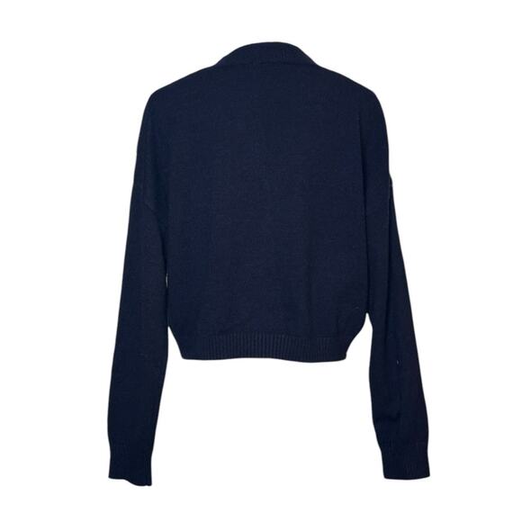 Witty Fox Blue & White Argyle V-Neck Buttoned Cardigan Size Large - Picture 13 of 14